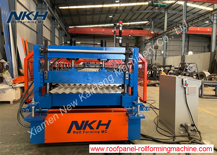 YX18-76.2-762 35mpm Corrugated Roll Forming Machine With Stacker