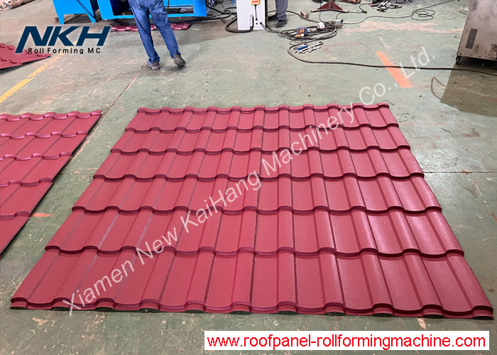 Precision Metal Roof Tile Roll Forming Machine With Servo Motor Drive Metal Roofing